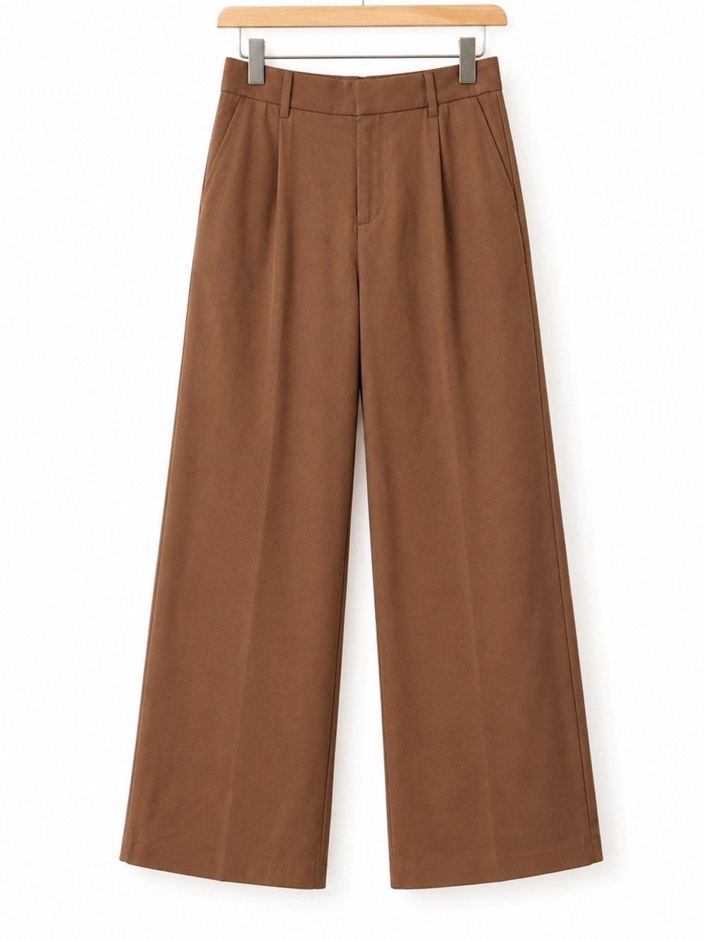 Abercrombie & Fitch Brown High Rise Wide Leg Tailored Trouser Career Chic Medium